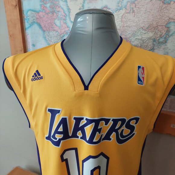 Adidas NBA LA Lakers Jersey Yellow Polyester Men's Size S RN#119208 - Picture 2 of 11